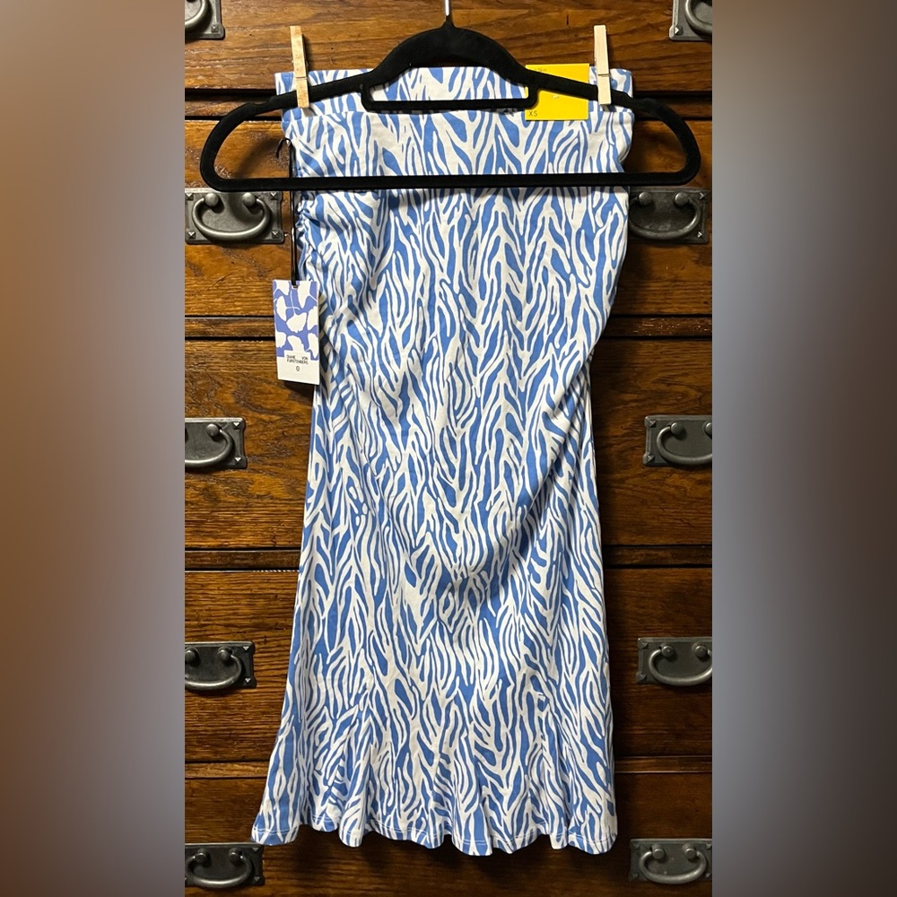 NWT! Diane Von Furstenberg A-line Sea Twig Blue Skirt - Picture 5 of 9